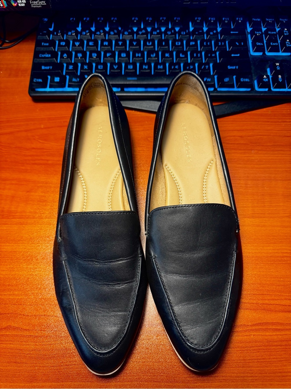 Aerosoles Eastside Black Leather Loafers - Size 10.5